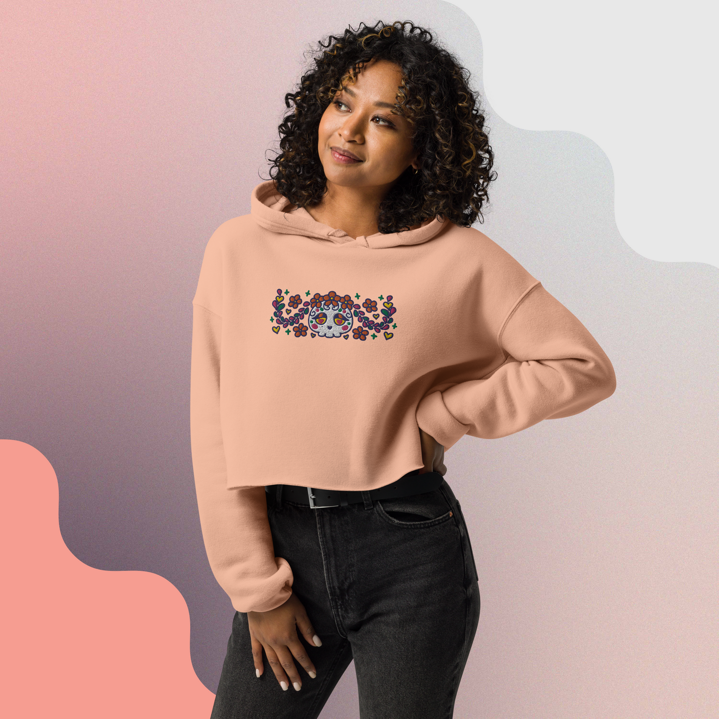 Calaverita Mexican Skull - Cropped Hoodie
