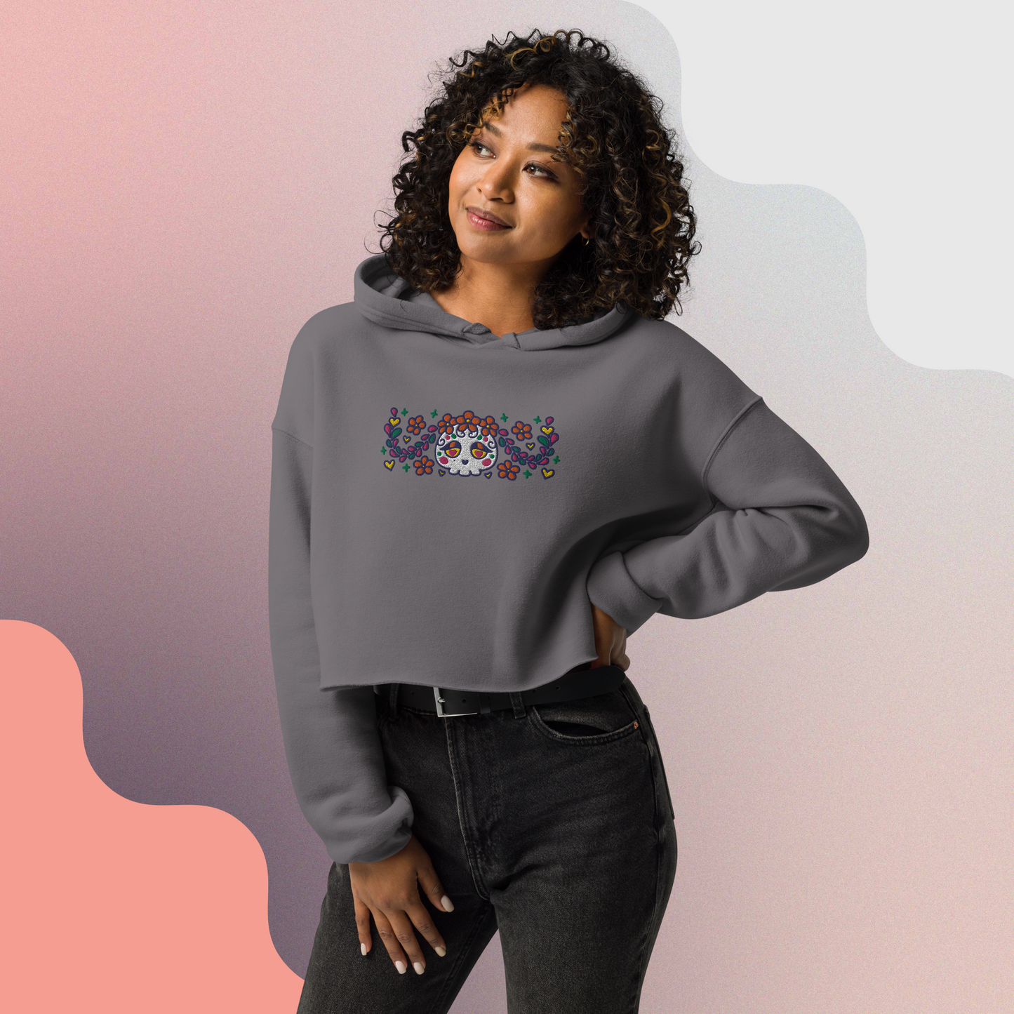 Calaverita Mexican Skull - Cropped Hoodie